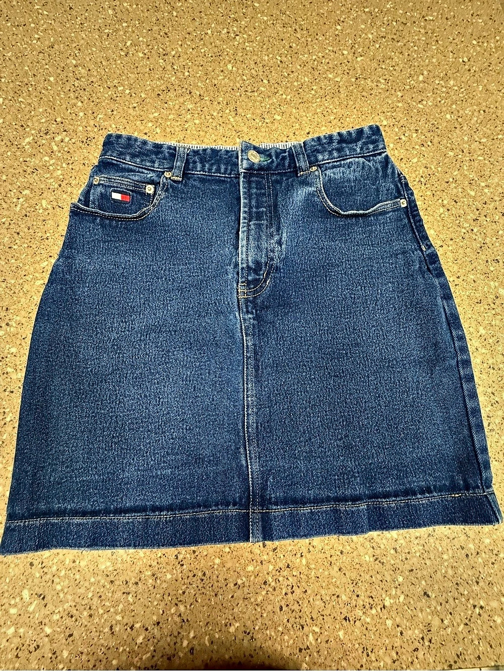 Vintage Tommy Hilfiger Denim Mini Skirt Blue Size 8